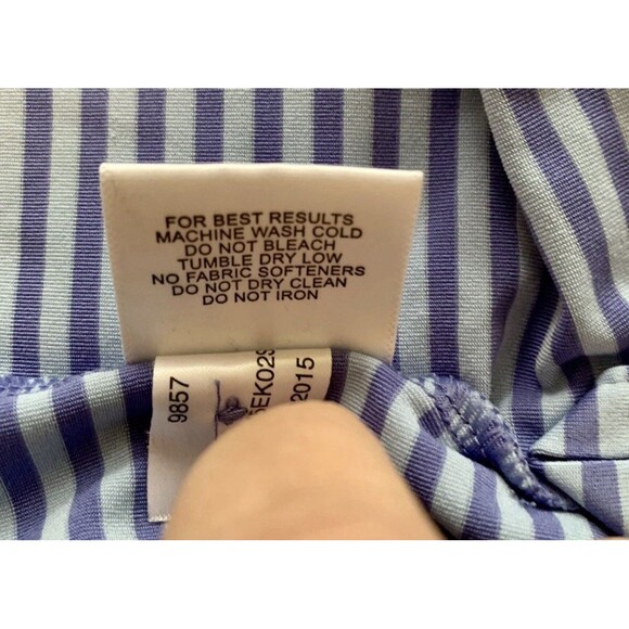 Peter Millar Southern Comfort Blue Stripe Men’s Golf Shirt Polo Size Large - Picture 5 of 9